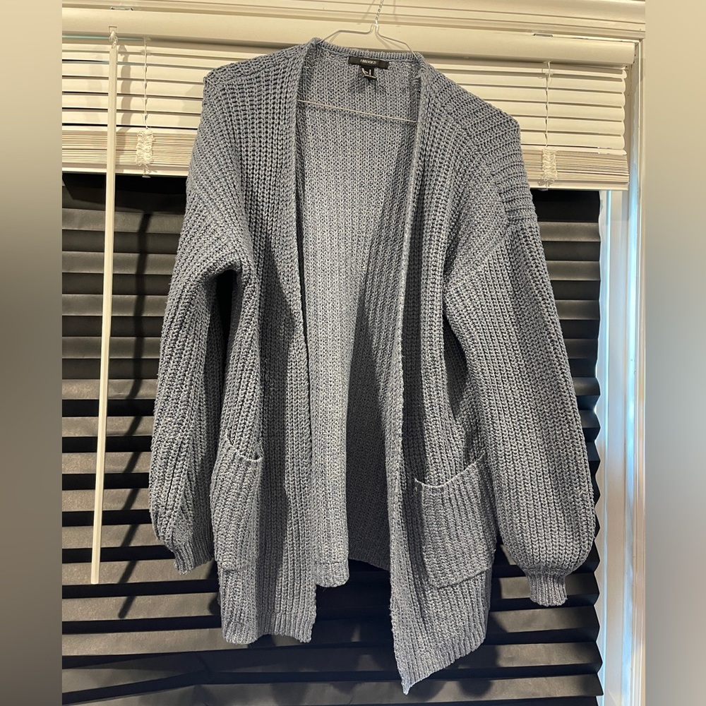 Forever 21 Oversized Blue Cardigan